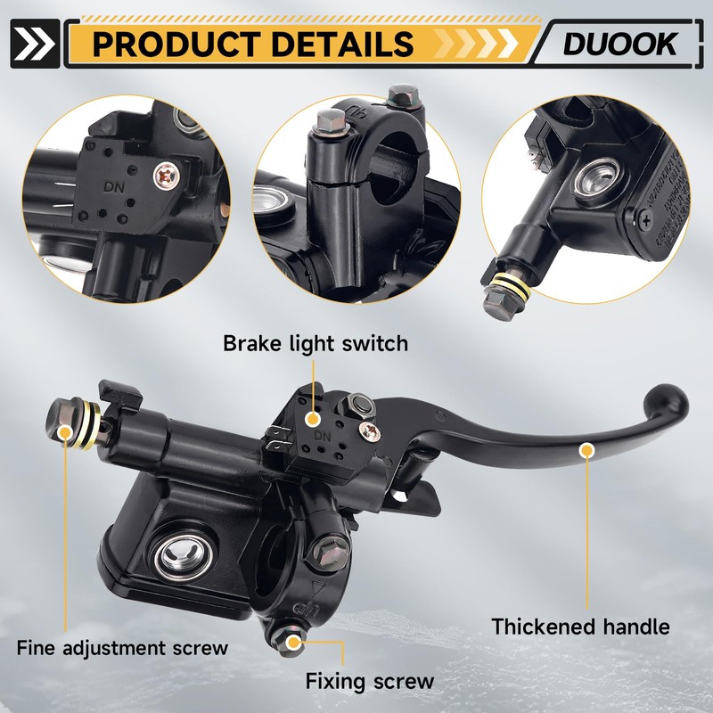 DUOOK 7/8" Universal Left Hydraulic Brake Lever Handle Master Cylinder