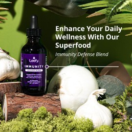 Leefy Organics Immunity Defense Blend - Organic Immune Support Supplement, Fast Absorbing Immunity Supplement, Immune Boosters for Adults, Immune Boost, Immune System Booster, Immunity Boost - 2 Oz