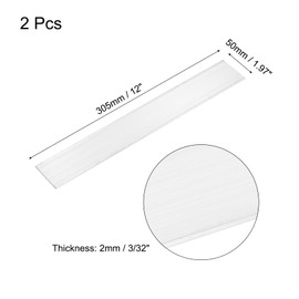 MECCANIXITY 2 Pcs Square Aluminum Flat Bar, 1/16" (2mm) Thick x 2" (50mm) Width x 12" (305mm) Long 6061 Aluminum Flat Plate Solid New Mill Stock Silver for Industrial Building
