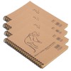 4Pcs Kraft Paper Sketchbook Retro Sketch Pad HandPainted Thick Art