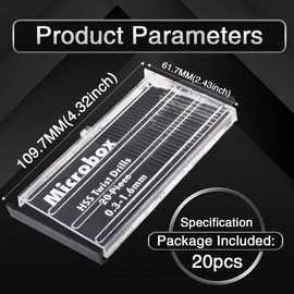 zalati Micro Drill Bit Set 20pcs Mini 0.3-1.6mm Shank Twist Drill Bits Kit HSS for DIY Rotary Hand Tools Accessory