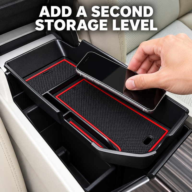 Center Console Armrest Storage Tray Organizer for Toyota Camry XV70