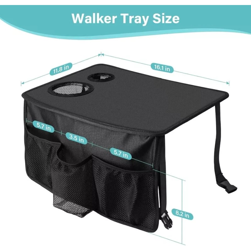 No Brand Walker Tray for Seniors Elderly Disability Folding Rolling