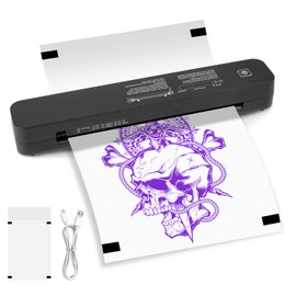 Tattoo Stencil Printer, Wireless Thermal Stencil Printer with 10Pcs Thermal Paper, Portable Bluetooth Stencil Machine Compatible with iOS, Android, PC, Ideal for Tattoo Artists & Beginners, Black