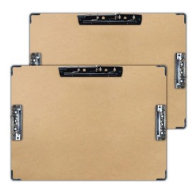 Acocony 11x17 Clipboard Three Clip with Hardware Corner Guard Extra Large Clipboard Hardboard with 8 Inch Jumbo Lever Clip and 2-4 Inch Lever Clip 11 x 17 Clipping Board Log Color MDF 2 Pack