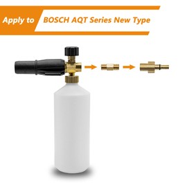 Fai Top Fai Top Pressure Washer 1/4" Foam Cannon Male Thread Adapter Snow Foam Lance Soap Bottle Adaptor Compatible with Bosch AQT Series New Type After Year 2013, Black & Decker