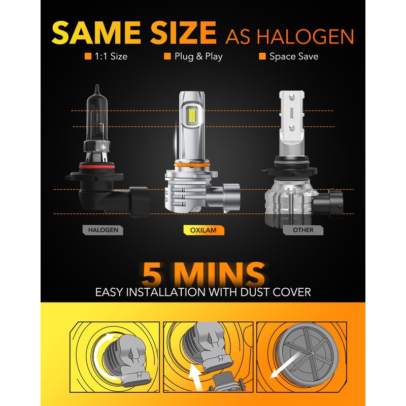 OXILAM Bulbs, 9005 H-B-3 Fog Light Bulbs Powersports Bulbs or