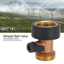 Garden Hose Connector, Single Pass Ball Valve Adapter G3/4 Female Thread Copper Garden Hose Ball Valve Watering Connector