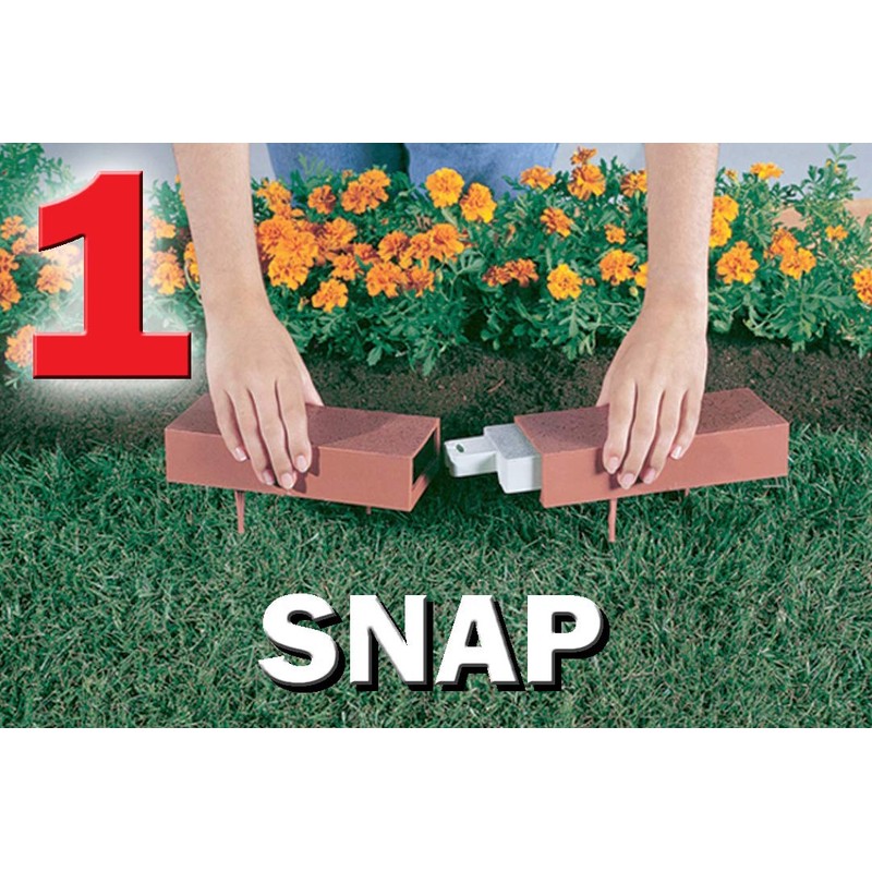 Let's Edge It! Decorative Plastic Brick Edging with 4 Built-In