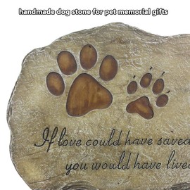 jinhuoba Paw Prints Dog Pet Memorial Stones, Pet Garden Stone Grave Marker for Dog or Cat, Hand-Painted Pet Memorial Gift Loss Gifts Sympathy Gifts for Dogs or Cats Indoor or Outdoor, 11" x 8"