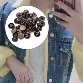 Hapivida 50 Set Brass Snap Buttons, Antique Round Metal Snap Buttons Kit Cloth Luggage Decoration Accessories for Leather Craft Jackets Bags Repair Bracelets Decor(12.5mm-Bronze)