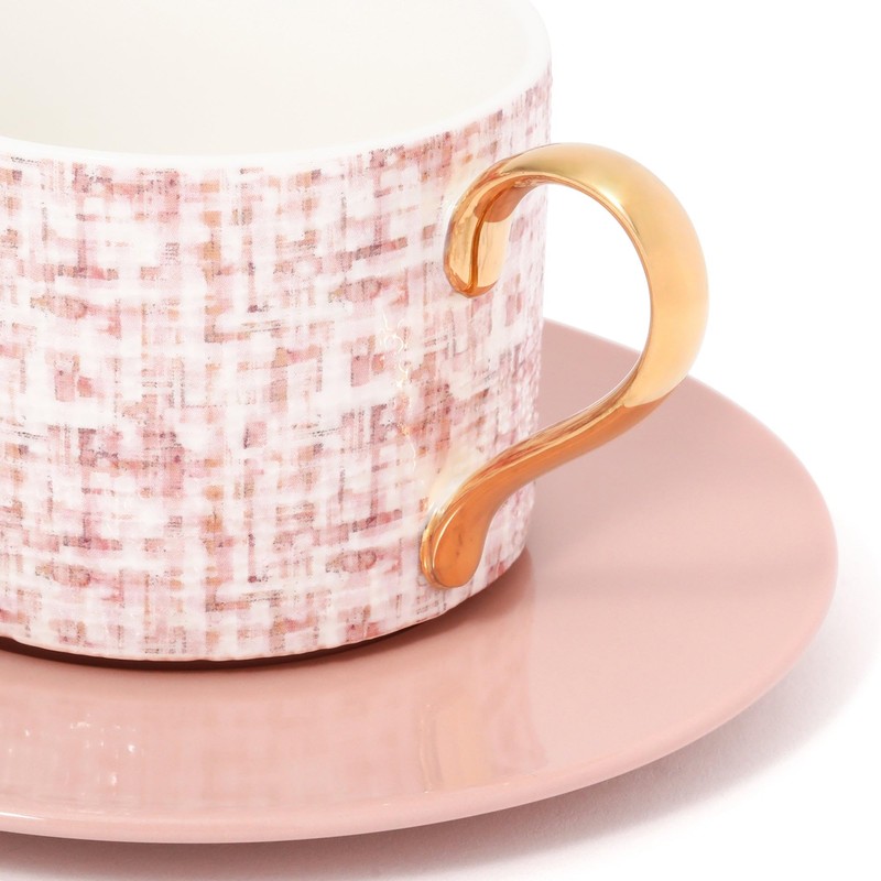 Francfranc Franc Tweed Cup and Saucer Pink