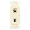 RiteAV Cat6 HDMI Wall Plate Insert - Rocker [Light-Almond]