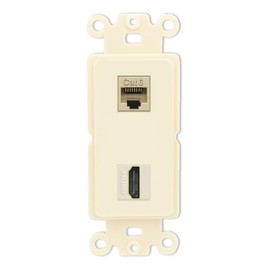 RiteAV Cat6 HDMI Wall Plate Insert - Rocker [Light-Almond]