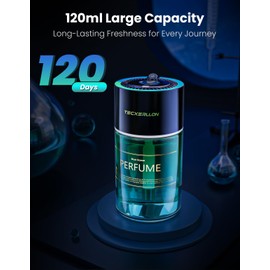 TECXERLLON Car Air Freshener, Car Diffuser with RGB Ambient Light & Starry Ceiling, 4 Smart Scent Modes, 120-Day Runtime, Auto On/Off,USB-C Rechargeable, Ocean-Inspired Fragrance, 120ML