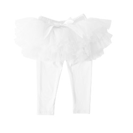Ashken Baby Toddler Girls' Tutu Leggings Tulle Ruffle Skirted Pants Footless Tights (3 Months-5T) White