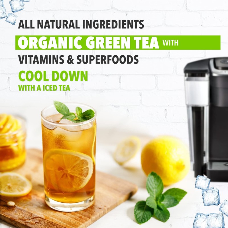 SOLLO Infused Organic Slimlly Green Tea, Single Serve Pods, Compatible