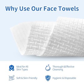 Toallas Faciales Desechables de 25 X 30 cm, Paquete De 50 Unidades, toallas limpiadoras faciales supersuaves y gruesas, pañuelos faciales de uso diari
