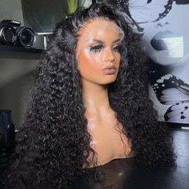 Wear and Go Glueless Wigs 5x5 SKINLIKE Real HD Lace Front Human Hair Wigs Small Knots 200% Density Invisible 0.1mm Ultra-thin Curly Wave Human Hair Pre Plucked Cut Lace (9x6 SKINLIKE Real HD, 22 Inch)