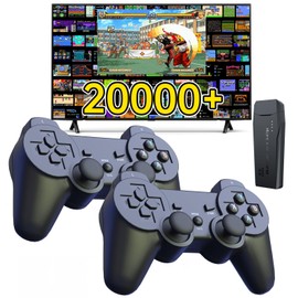 Wireless Retro Game Console, Retro Game Stick with Built-in 9 Emulators, 64GB,20,000+ Games, 4k Definition, and 2.4GHz Wireless Controller, Plug and Retro Play Video Games for TV(Black)