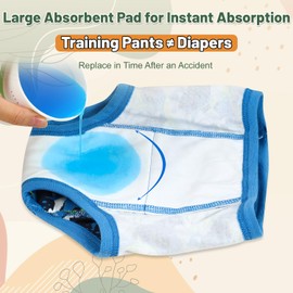 MOEMOE BABY Potty Training Pants,Training Pants Toddler,Toilet Training Pants Reusable Training Pants Cotton for Boys,8 pack,Light Blue,7 Years