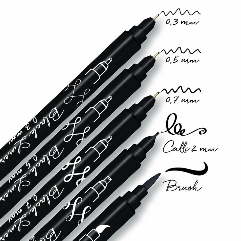 Online Black Hand Lettering Set | 5 Calligraphy Pens in