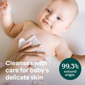 ATTITUDE Biodegradable Baby Wipes, Plant Based Unscented Diaper Wipes for Babies and Newborn, Dermatologically Tested, Vegan, 216 Count (Pack of 6)