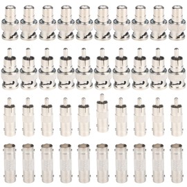 BNC to RCA Adapter Connectors Kit with BNC Female to BNC Female, BNC Female to RCA Male, BNC Male to RCA Female and BNC Male to RCA Male Plug Connector Adapters 40PCS