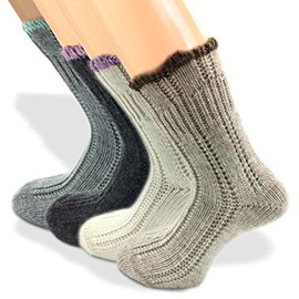 PASINI FASHION 3 Pairs - Women's House Socks - Collection LOLA RELAX ANGORA Collection - Soft and Warm, Cuddly in Various Colours (White Beige Grey, 35-38), 3 White