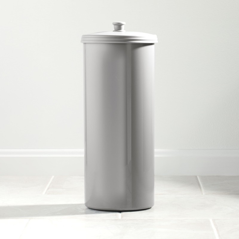 iDesign Freestanding Bathroom Toilet Paper Storage Holder with Lid for