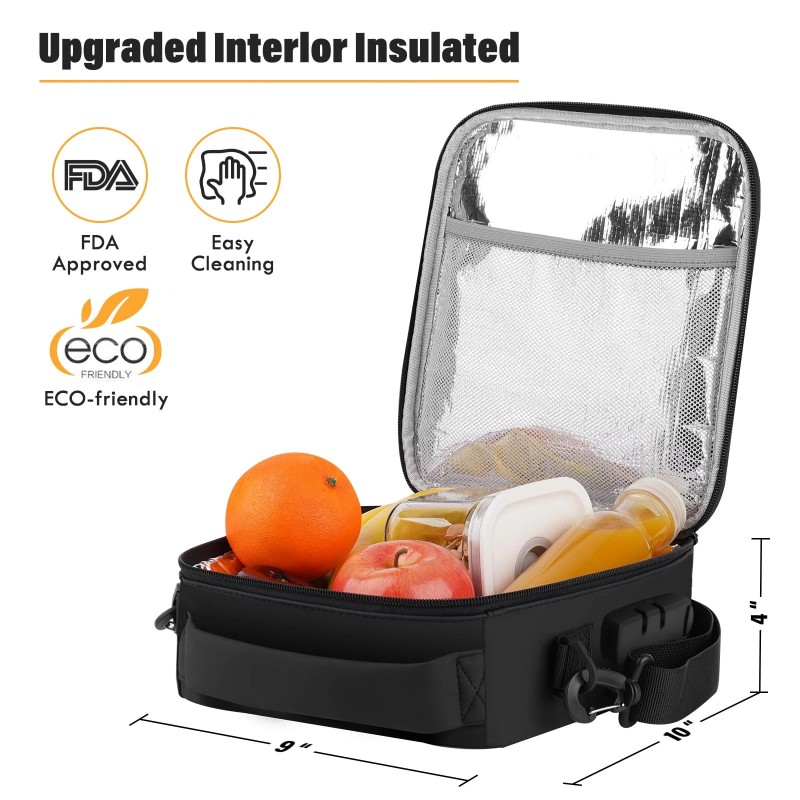SafeDelux Lockable Lunch Box with Combination LockInsulated Lunch Bag Reusab...