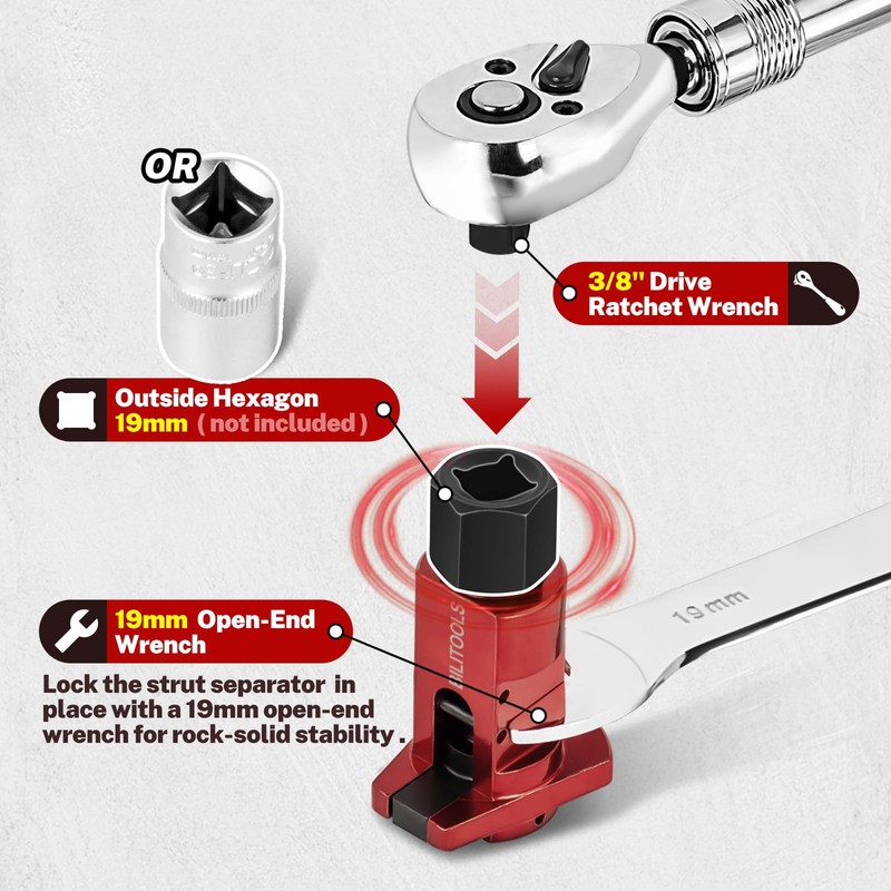 BILITOOLS Strut Spreader Tool Universal (Max. Torque: 120Nm) Suspension Steering