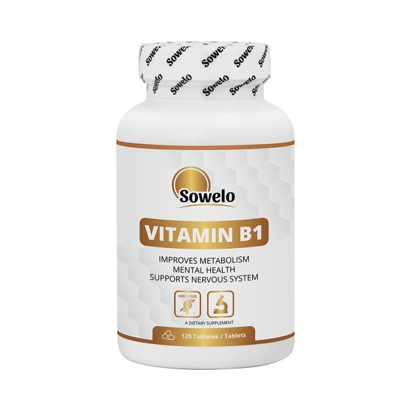 Sowelo - Vitamin B1, 120 tablets, with 100 mg vitamin B1 (thiamine hydrochloride) in one tablet, strong antioxidant, reduces fatigue and delays ageing processes