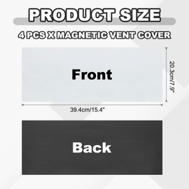 PATIKIL 15.4" x 7.9" Magnetic Vent Cover, 4 Pcs Floor Wall Air Registers Cover Magnet Vent Blocker for Home RV HVAC Fireplace Furnace, White