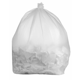 PlasticMill Heavy Duty Trash Bags - Clear Garbage Bags - Plastic Trash Bags for Large Rolling Trash Bins - Tall Trash Bags - 100-Gallon Large Kitchen Trash Bags, 1.3 Mil, 67"x79" (1-Count)