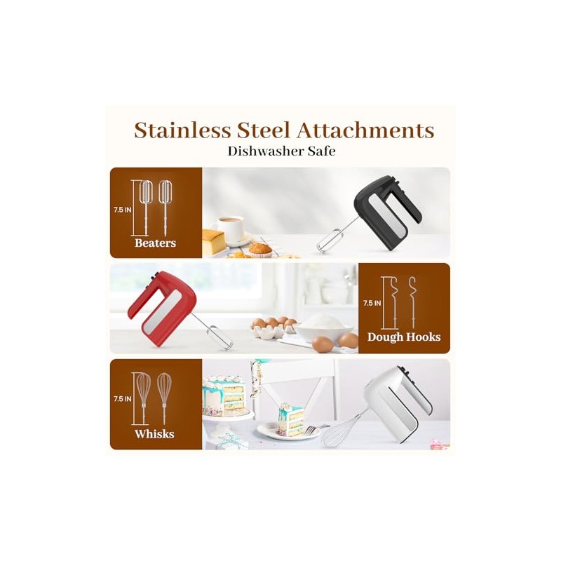 Hand Mixer Attachments Replacement Whisks for CHIDOLL Handheld Mixer CX-6668