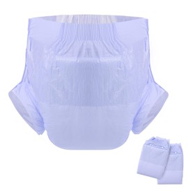 CutiePlusU Adult Diapers Heavy Absorption Dry Surface Disposable Adult Diaper All Night-Purple 2 Pieces (Large 37"-47")