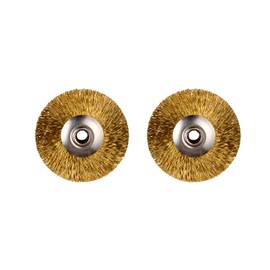 PROXXON No. 28962 Brass Wire Brush, Disc Type, 0.9 inch (22 mm), Shaft Diameter 0.09 inch (2.35 mm)