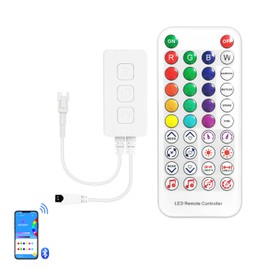 ShineBurky Bluetooth Smart Controller RGB-IC SP611E LED Light APP/IR Remote Controller Sync Music Timer Mode Output DC 5V-24V for RGB-IC WS2811 WS2812B SM16703 1903B LED Strip Light