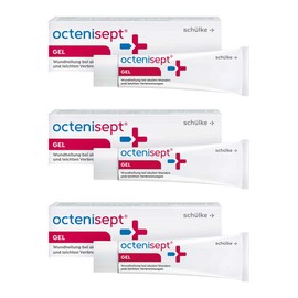 Schülke Octenisept® Gel Wound Gel Healing Ointment Burns Sunburn Gel Protection Tube Pack of 3 x 20 ml