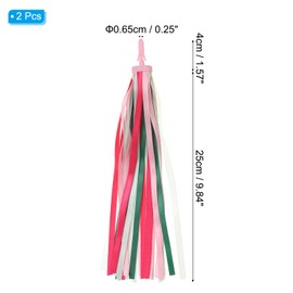 PATIKIL Bike Streamers, Colorful Scooter Handlebar Tassels Grip Ribbon Accessories Decorations for Girls Bicycle Tricycle Handles, Pink Green
