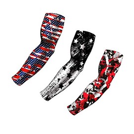 Compression Arm Sleeves - Mystery Bag of 3 Arm Sleeve Compression For Men Women Youth - Athletics, UV Sun Protection, Cooling - Football Baseball Basketball Softball Sports