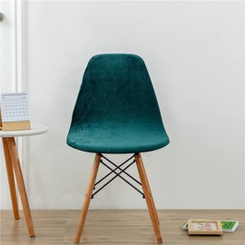 Highdi Set of 4 Stretch Velvet Chair Covers, Scandinavian Green, Removable Universal Chair Cover, Washable Chair Cover, Elegant Dining Room