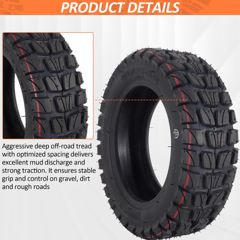 90/65-6.5 Tubeless Tire Dualtron Thunder Kaabo Wolf Warrior Scooter 2-Pack