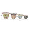 Creative Co-Op Floral Hand Stamped Stoneware Measuring Cups (Set of