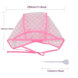 Hair Highlighting Cap, Pink Hair Coloring Frosting Dye Kit with Plastic Crochet Hook for Salon DIY Hair Dyeing Hairdressing