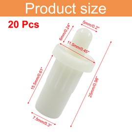 Bonsicoky 20 PCS Cabinet Door Maintenance Pin Dampers, Cabinet Door Plunger Pins Buffer Replacement Spring Pins for Window Shutters, White