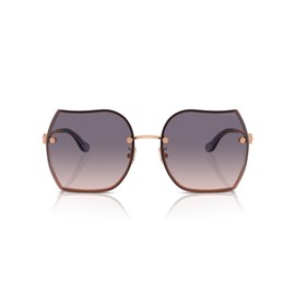 COACH Women's HC7146BD Butterfly Sunglasses, Shiny Rose Gold/Violet Pink Gradient, 60 mm