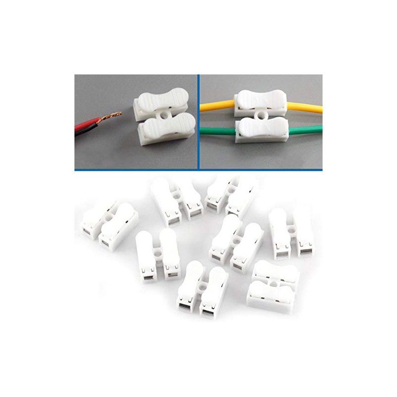 100pcs 5A 220V 2 Pin Push Quick Wire Cable Connector