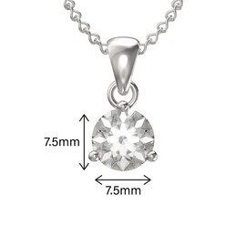 Aeon Jewellery Birthstone Necklace - April Clear White | 925 Sterling Silver & Cubic Zirconia | Polishing Cloth Included | Jewellery Gifts